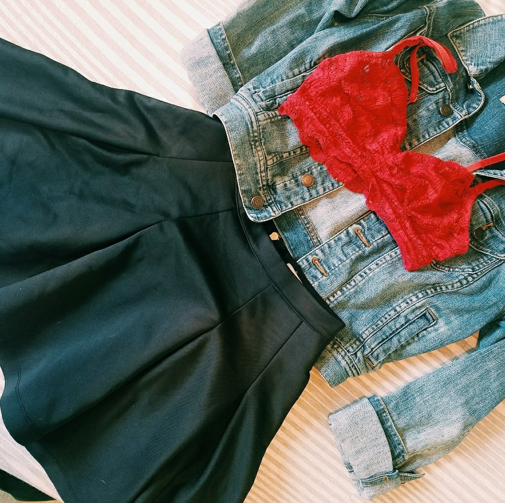 Pleated skater skirt